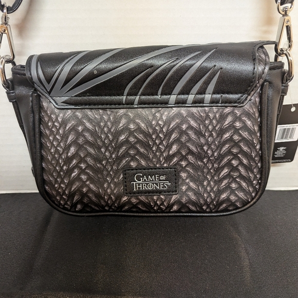 Game Of Thrones Dragon Wing Buckle-Down Fold Over Cross Body Bag Vegan L… - Picture 2 of 6